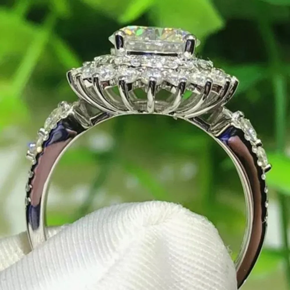 NEW 925 STERLING SILVER ROUND DIAMOND RING, CUTE RING, SHINY RING. - Picture 5 of 5